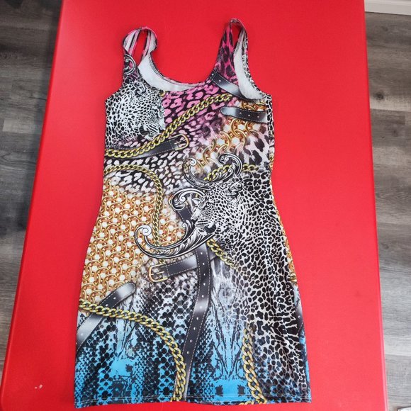 Seduction colourful animal print dress women's size M - Picture 2 of 6